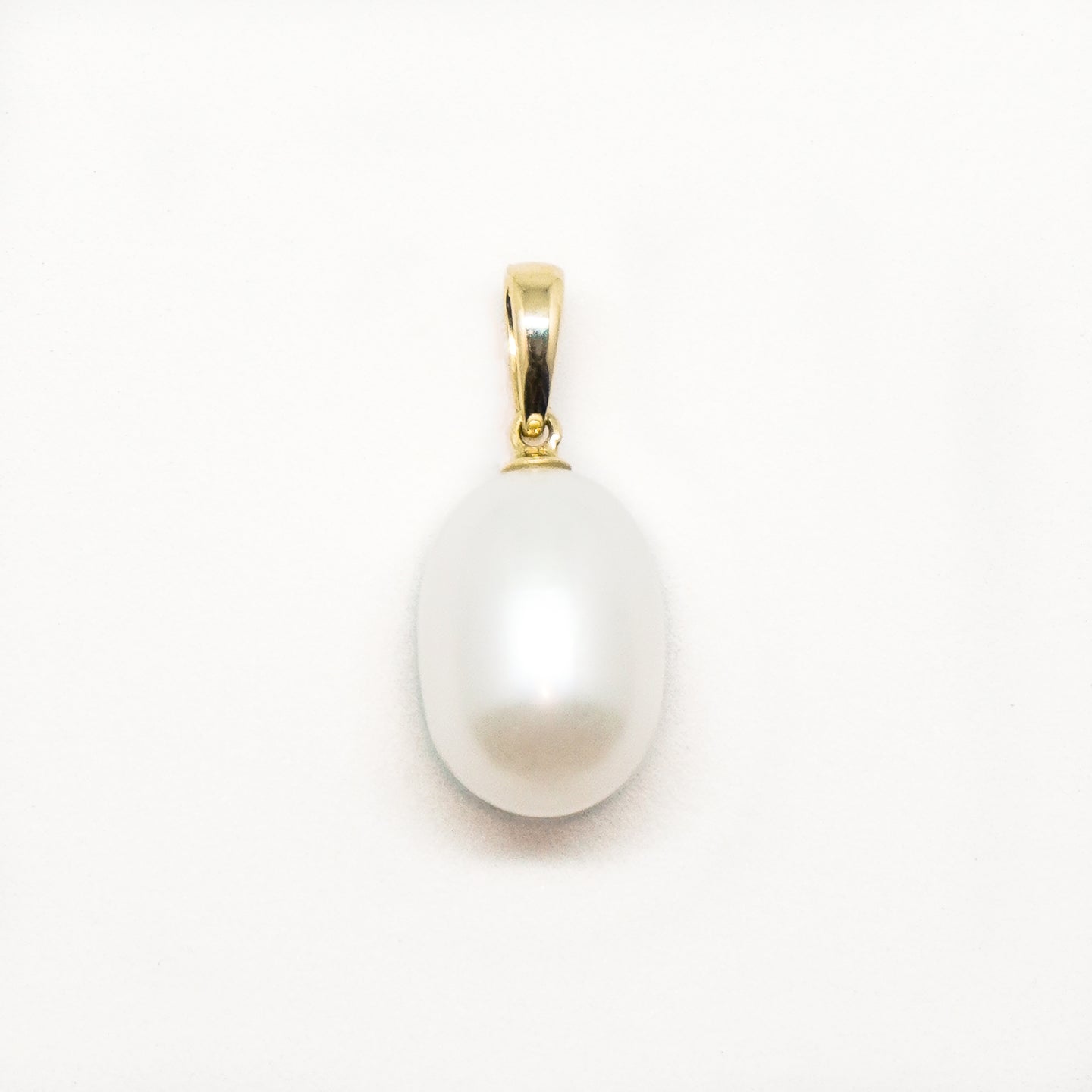 14k Solid Gold Large Freshwater Pearl Pendant 14 mm x 10 mm