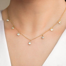 Load image into Gallery viewer, 18K Gold Vermeil CZ Droplet Choker Necklace
