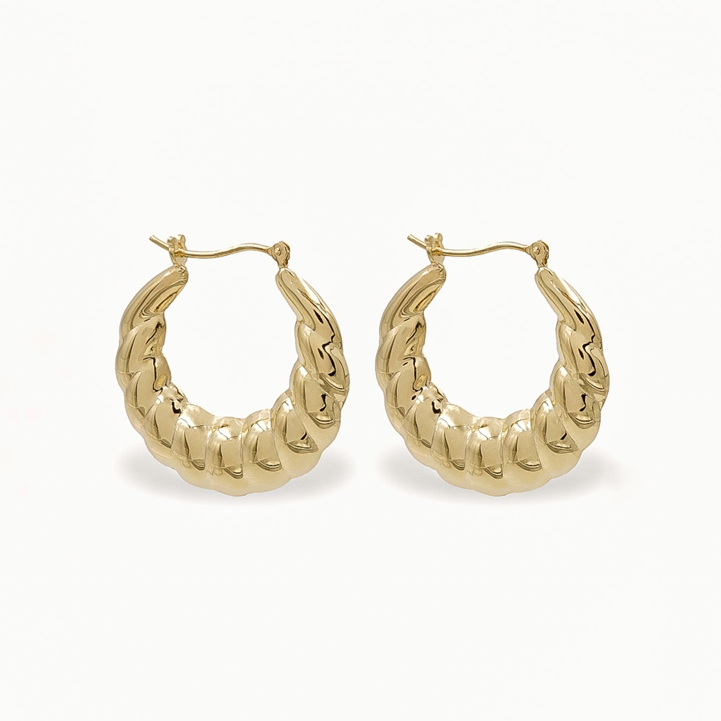 18K Gold Vermeil Croissant Creole Earrings