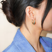 Load image into Gallery viewer, 18K Gold Vermeil Croissant Creole Earrings
