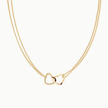 Load image into Gallery viewer, 18K Gold Vermeil Interlocking Hearts Double Chain Necklace

