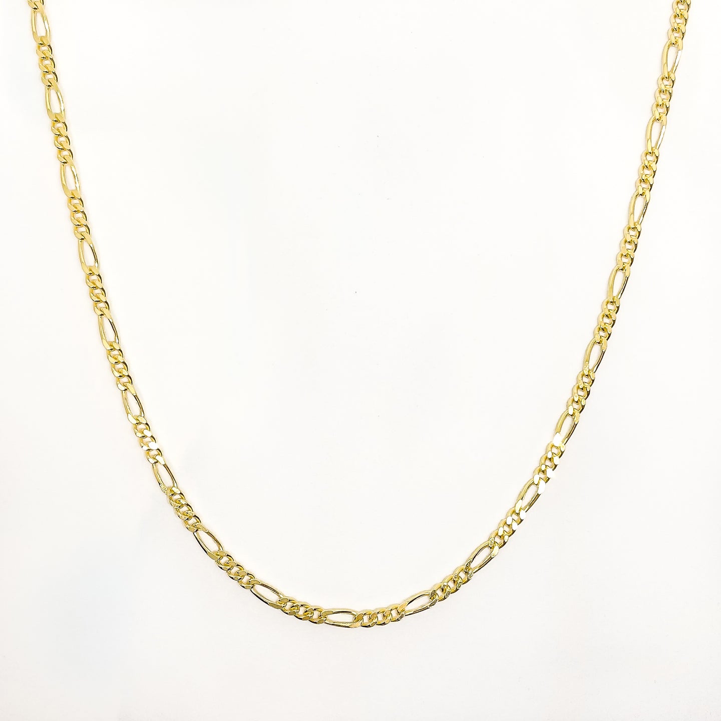 18k Gold Vermeil Flat Figaro Chain Necklace