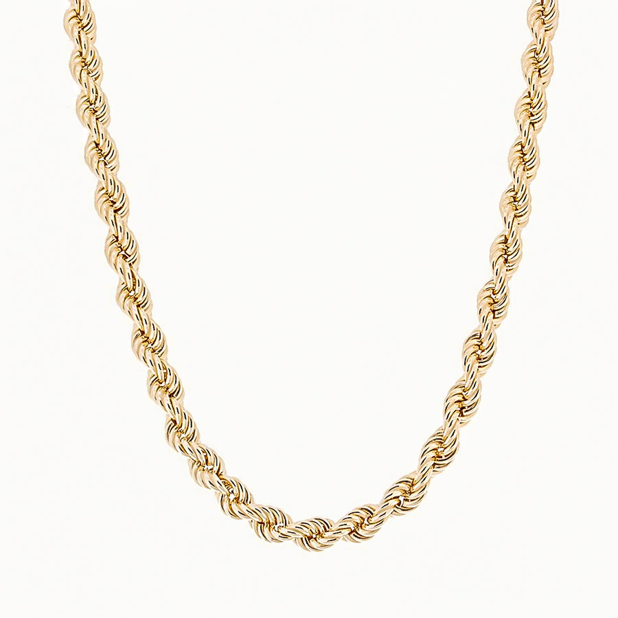 18K Gold Vermeil Rope Chain Necklace | 5mm | 45 cm