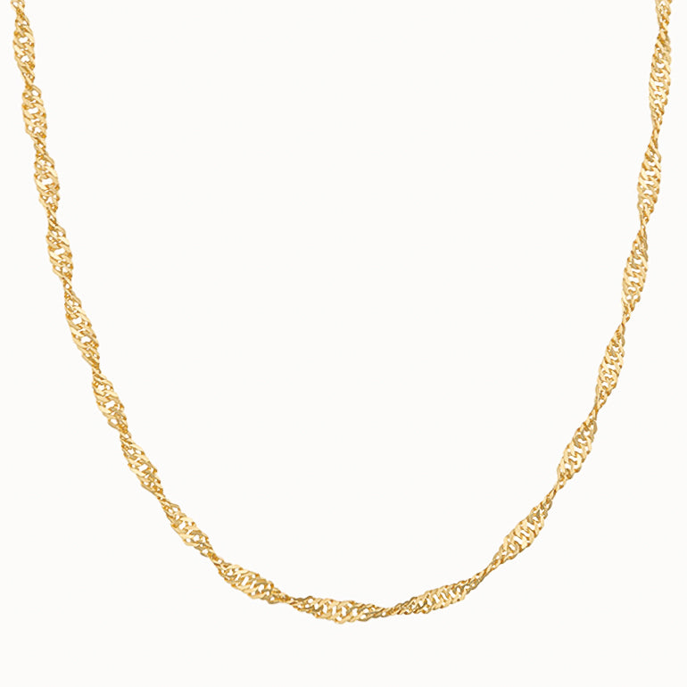 18K Gold Vermeil Singapore Chain Necklace