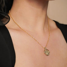 Load image into Gallery viewer, 18K Gold Vermeil Spinner Coin Necklace with Singapore Chain
