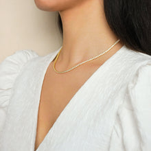 Load image into Gallery viewer, 18k Gold Vermeil Cubic Zirconia Tennis Necklace
