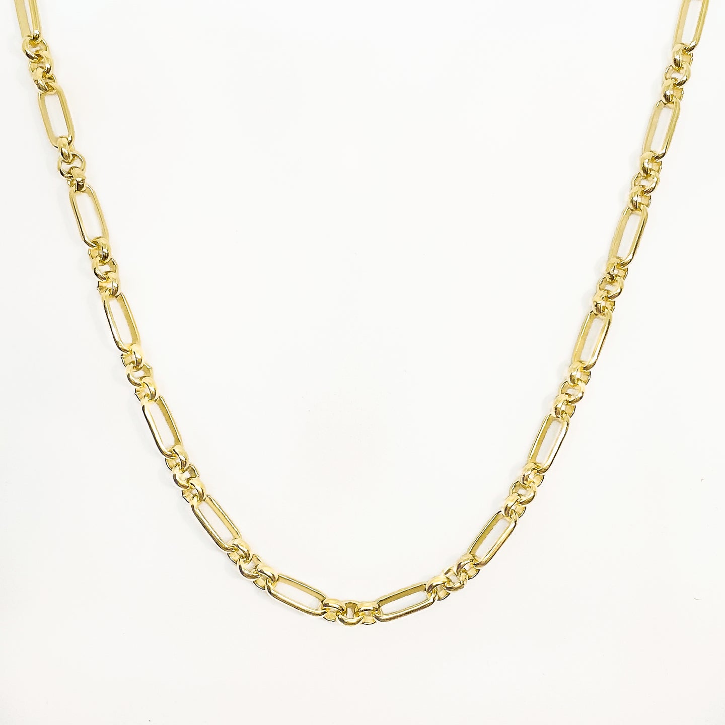 18k Gold Vermeil Chunky Oval Figaro Chain Necklace