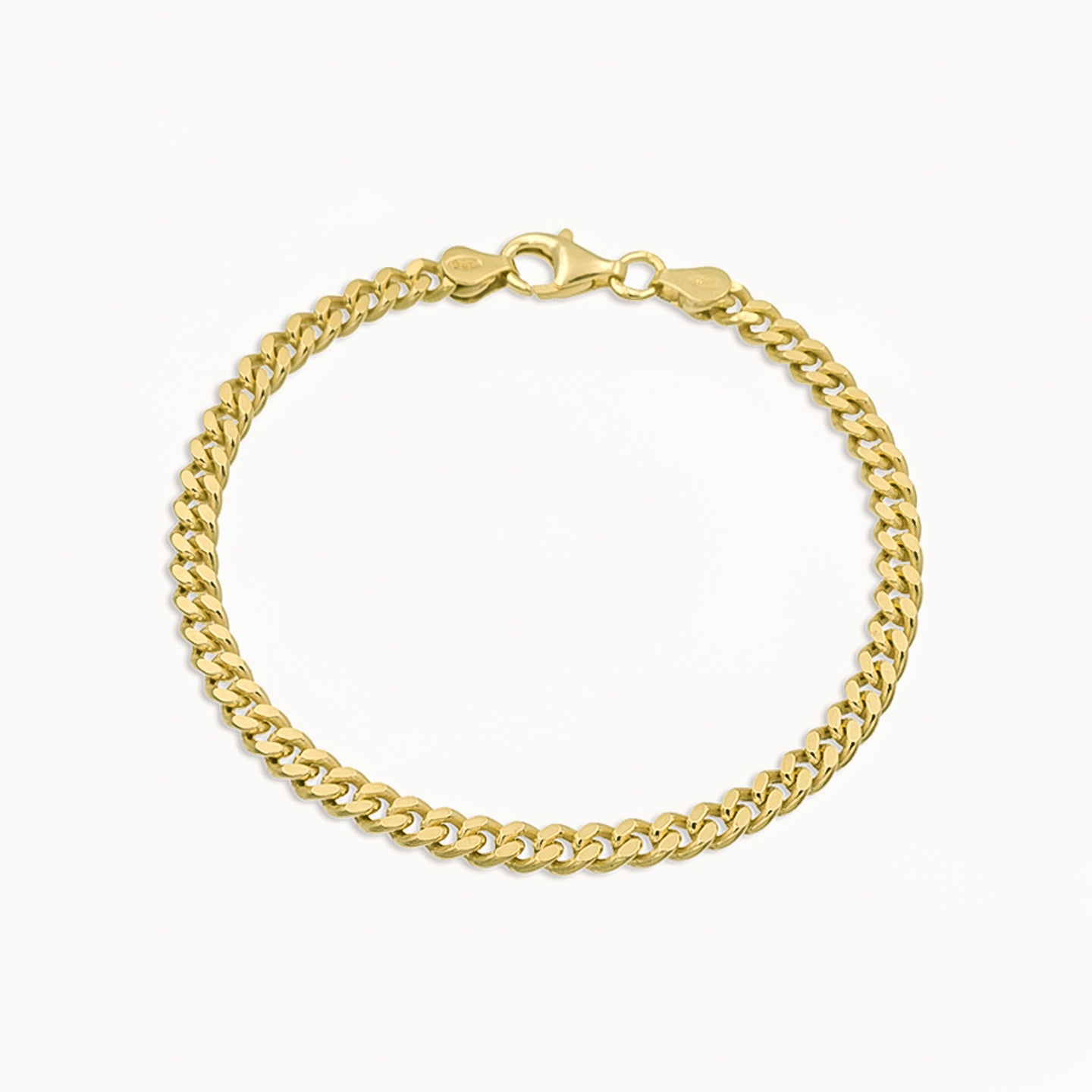 18K Gold Vermeil Flat Curb Chain Bracelet