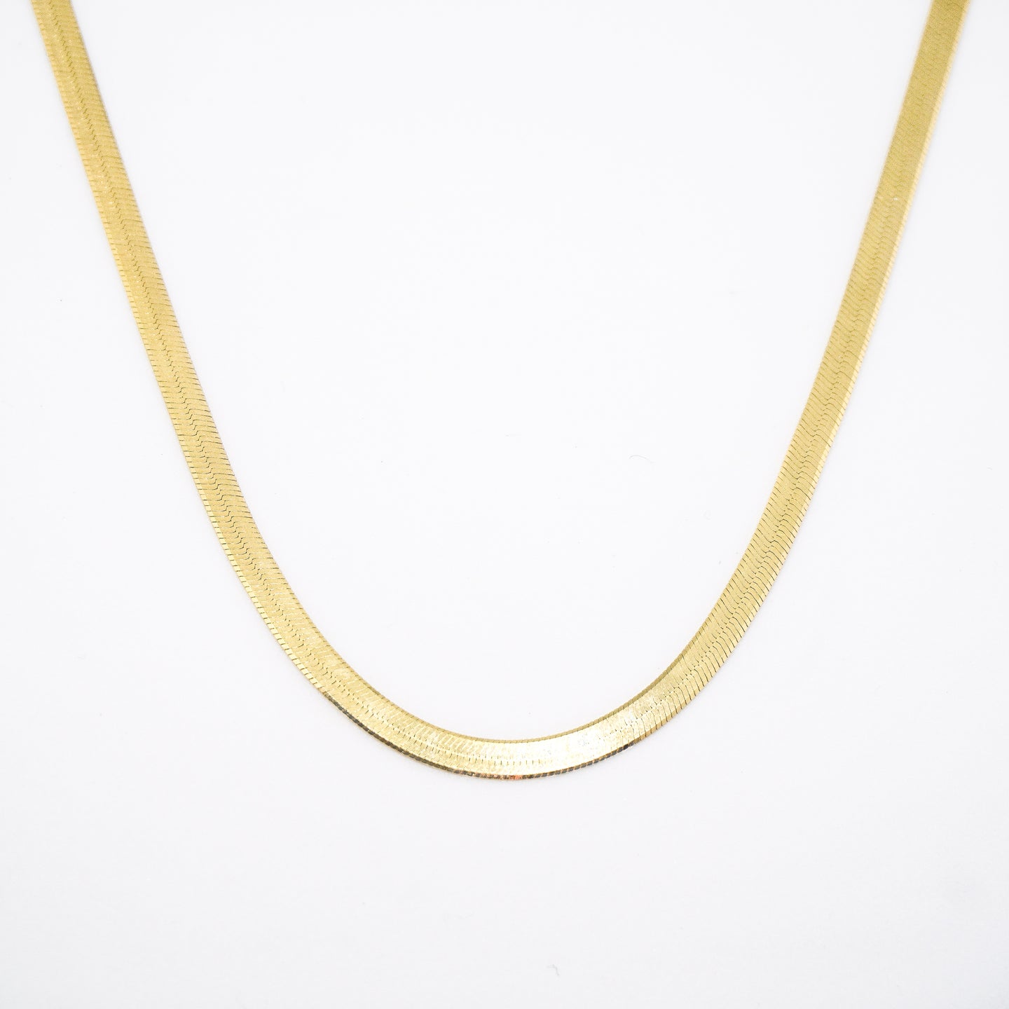 18k Gold Vermeil Flat Snake Chain Necklace
