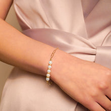 Load image into Gallery viewer, 18k Gold Vermeil Freshwater Pearl Chain Bracelet
