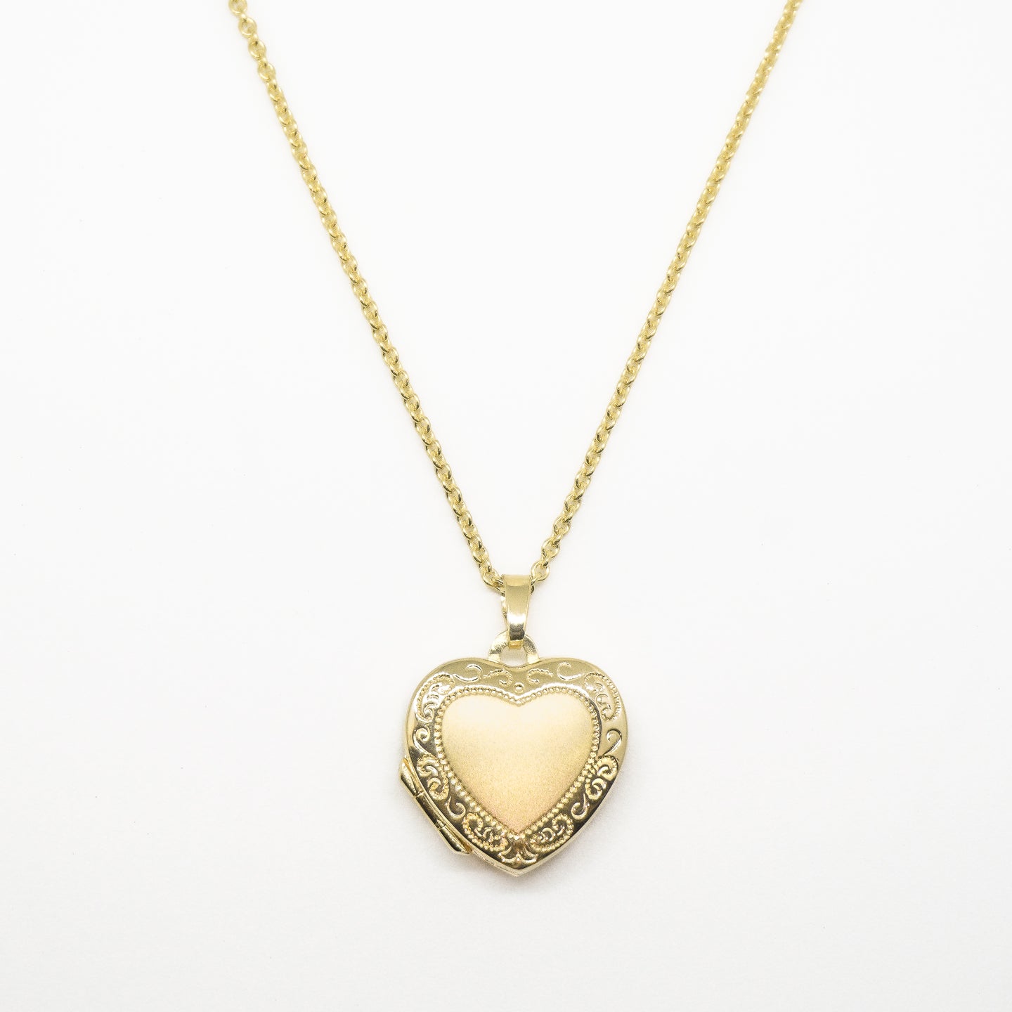 18k Gold Vermeil Heart Locket Pendant Necklace