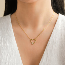 Load image into Gallery viewer, Open Heart Necklace with Cubic Zirconia | Gold Vermeil
