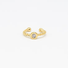 Load image into Gallery viewer, 18k Gold Vermeil solitaire twisted ear cuff
