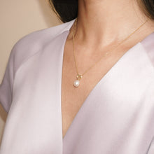 Load image into Gallery viewer, Pearl &amp; Heart Pendant Necklace in 14k Gold Vermeil
