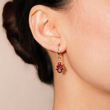 Load image into Gallery viewer, 8k Solid Gold Garnet Drop Earrings
