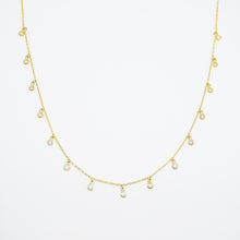 Load image into Gallery viewer, 8k Solid Gold Zirconia Droplet Necklace
