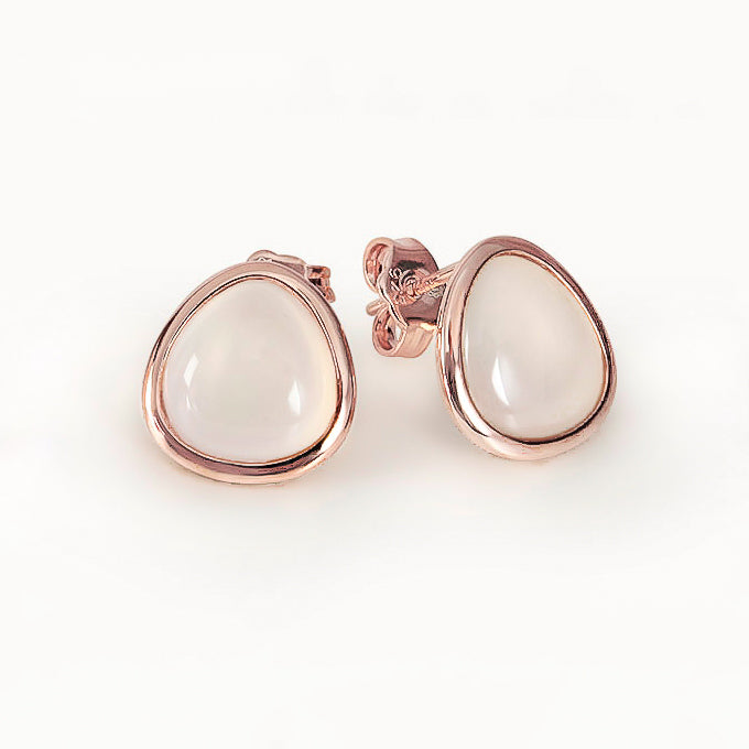Agate Crystal Earrings | Rose Gold Vermeil on 925 Sterling Silver