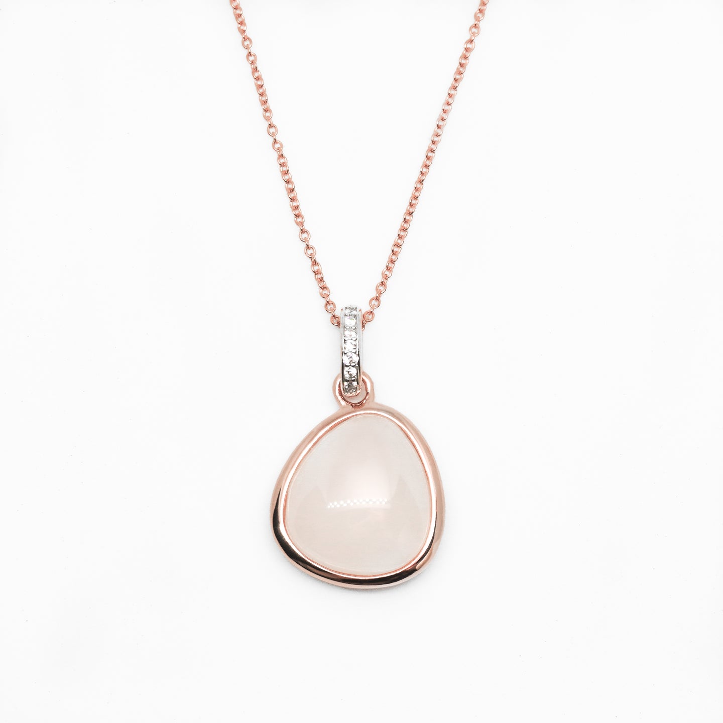 Agate Crystal Necklace | Rose Gold Vermeil on 925 Sterling Silver