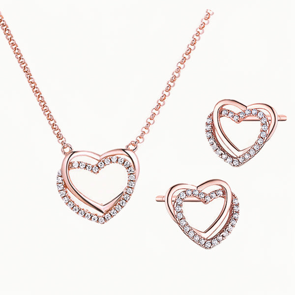 Summer Clearance Love Heart Necklace Pendant Earrings Ring Set Jewelry For  Women Girls Bracelet Necklace Earrings Set Valentine's Day Gift-727 -  Walmart.com