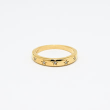 Load image into Gallery viewer, 18k Gold Vermeil Star Engraved CZ Ring
