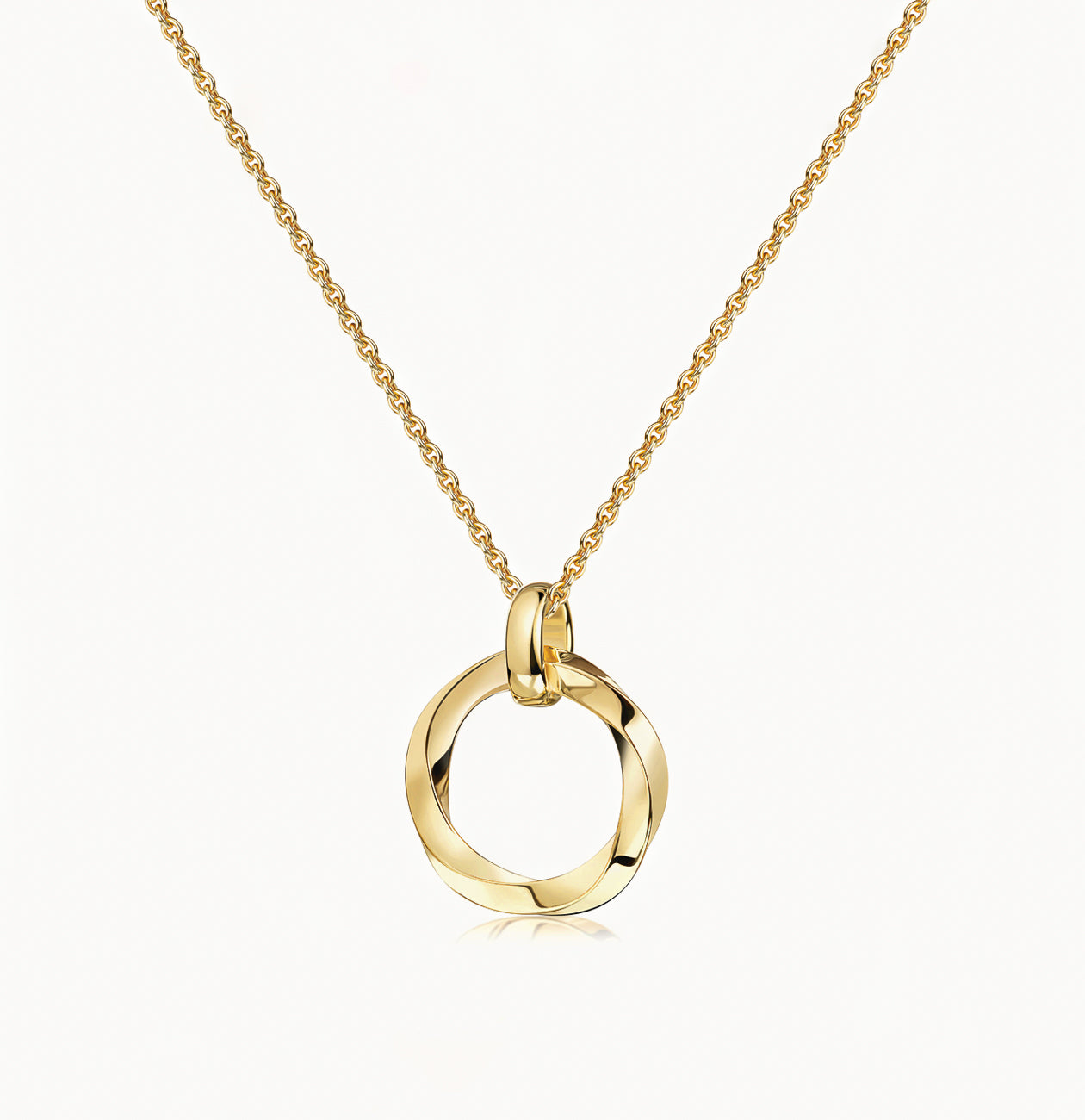 Chunky Twisted Circle Necklace in 14k Gold Vermeil